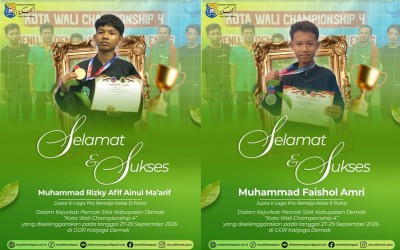Dua Siswa MTs Al Hikmah Pasir Raih Juara II Kejurkab Pencak Silat Kota Wali Championship 4